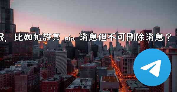 如何設置電報管理員權限，比如允許其 pin 消息但不可刪除消息？