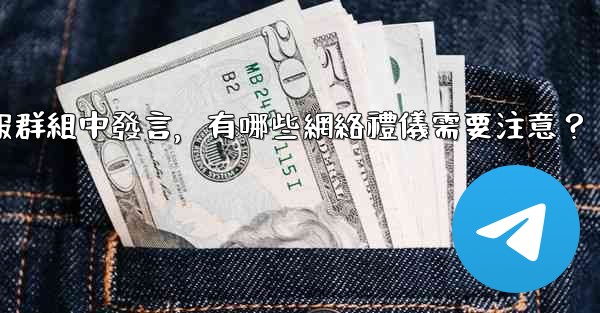 <b>在大型電報群組中發言，有哪些網絡禮儀需要注意？</b>