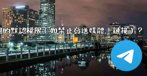 如何設置Telegram群組的默認權限（如禁止發送媒體、鏈接）？