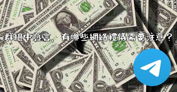 在大型Telegram群組中發言，有哪些網絡禮儀需要注意？