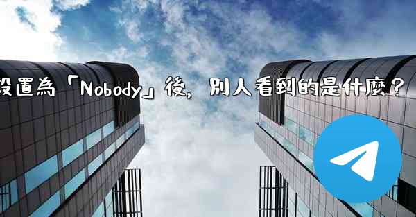 Telegram設置為「Nobody」後，別人看到的是什麼？