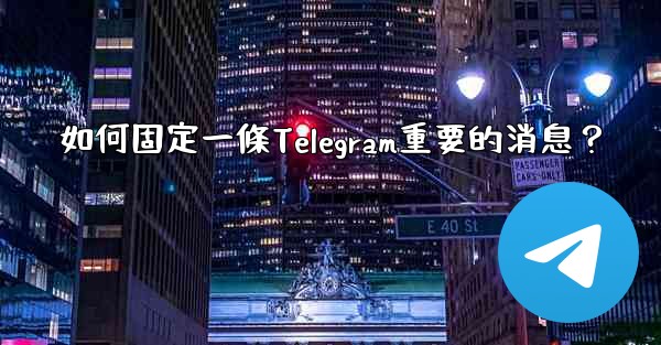 <b>如何固定一條Telegram重要的消息？</b>