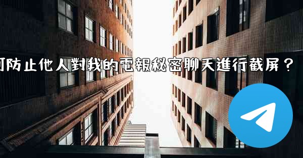 如何防止他人對我的電報秘密聊天進行截屏？